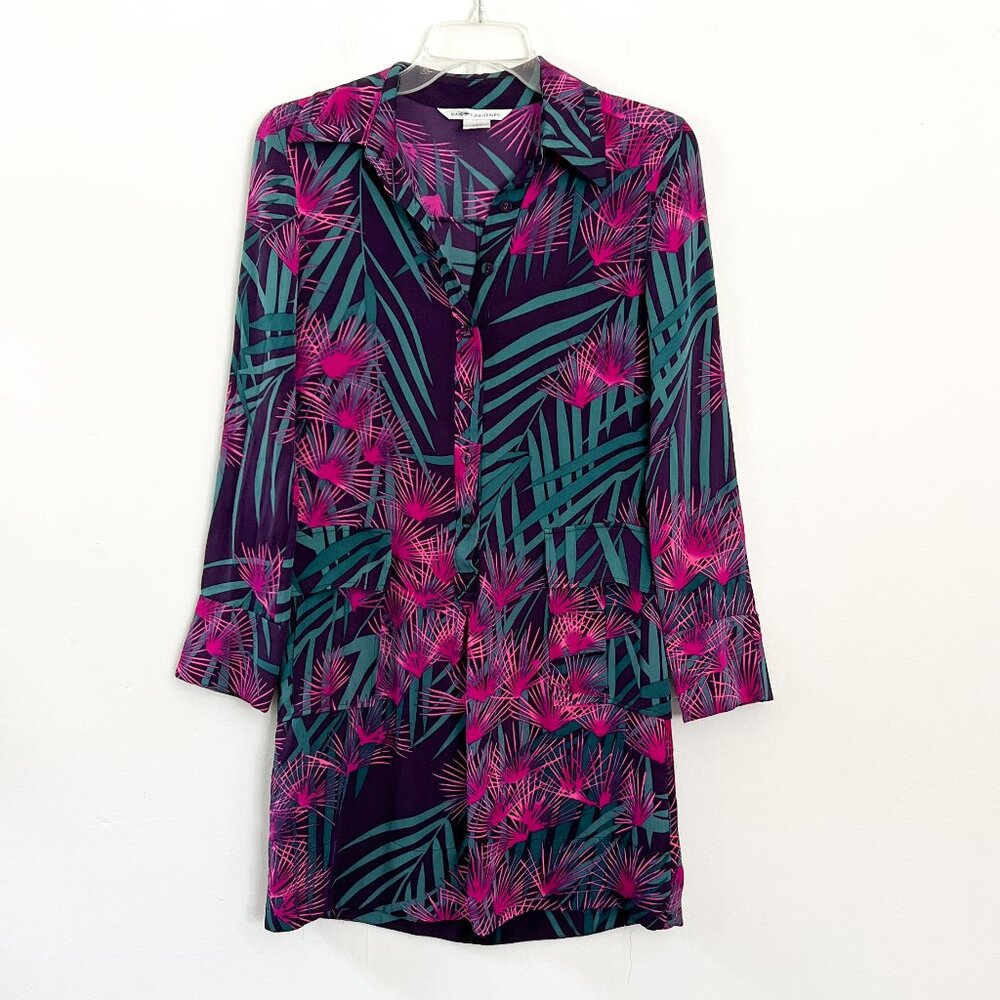 Diane Von Furstenberg Vibrant Long Sleeve Dress